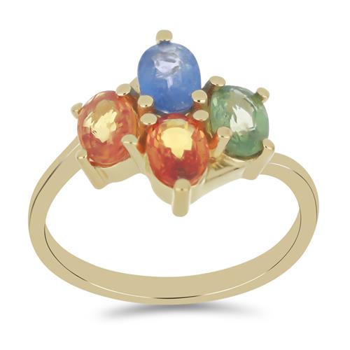 BUY 925 SILVER NATURAL MULTI SAPPHIRE GEMSTONE RING 